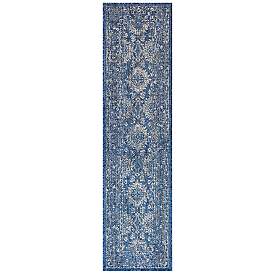 Image1 of Liora Manne Carmel Vintage Floral Indoor/Outdoor Rug Navy 1'11" x