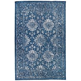Image1 of Liora Manne Carmel Vintage Floral Indoor/Outdoor Rug Navy 3'3" x 4