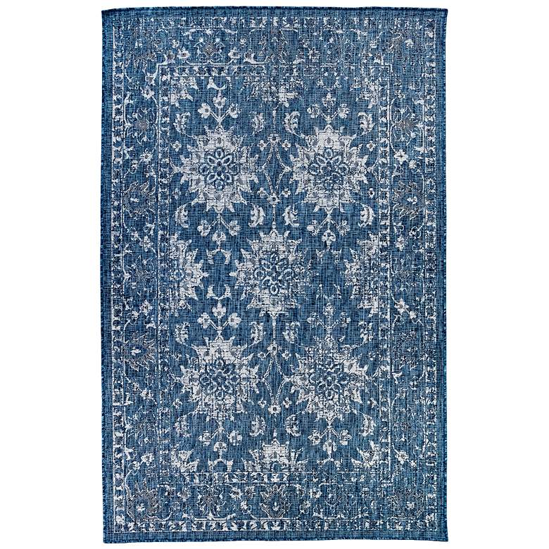 Image 1 Liora Manne Carmel Vintage Floral Indoor/Outdoor Rug Navy 4&#39;10 inch x 