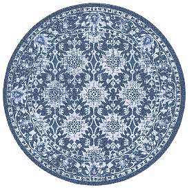 Image1 of Liora Manne Carmel Vintage Floral Indoor/Outdoor Rug Navy 7'10" Ro