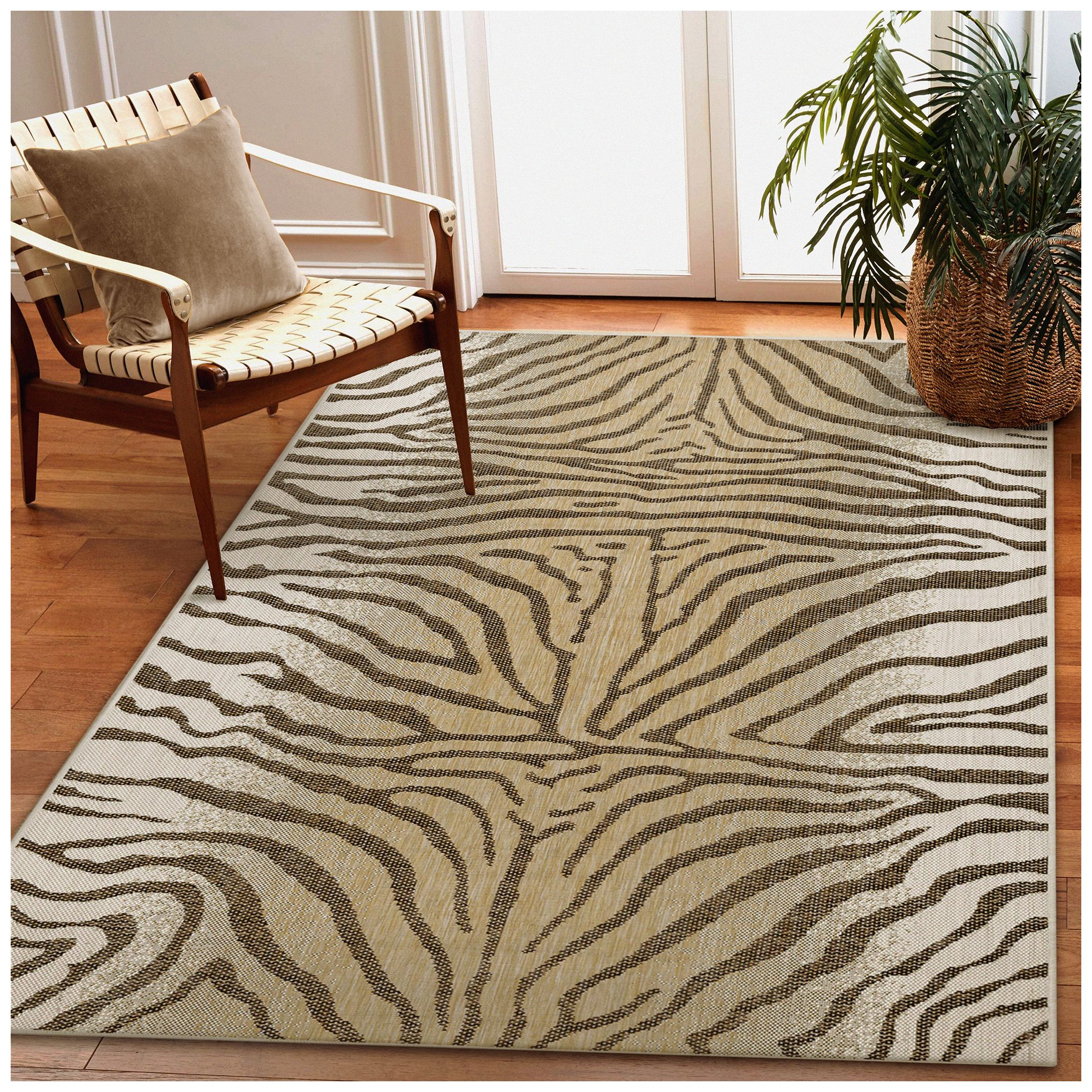 Image 4 Liora Manne Carmel Zebra Indoor/Outdoor Rug Sand 4'10" x 7'6&a more views