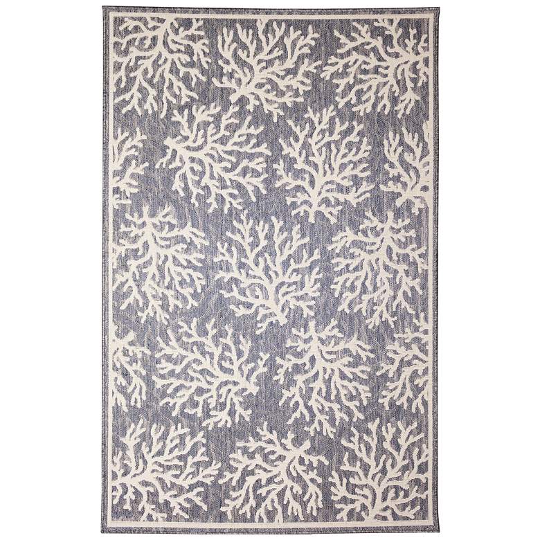 Image 1 Liora Manne Cove Coral Indoor/Outdoor Rug Blue 5'3" x 7'3"