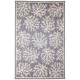 Image1 of Liora Manne Cove Coral Indoor/Outdoor Rug Blue 7'10" x 9'10&qu