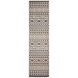 Image1 of Liora Manne Cove Peruvian Stripe Indoor/Outdoor Rug Grey 1'11" x 7