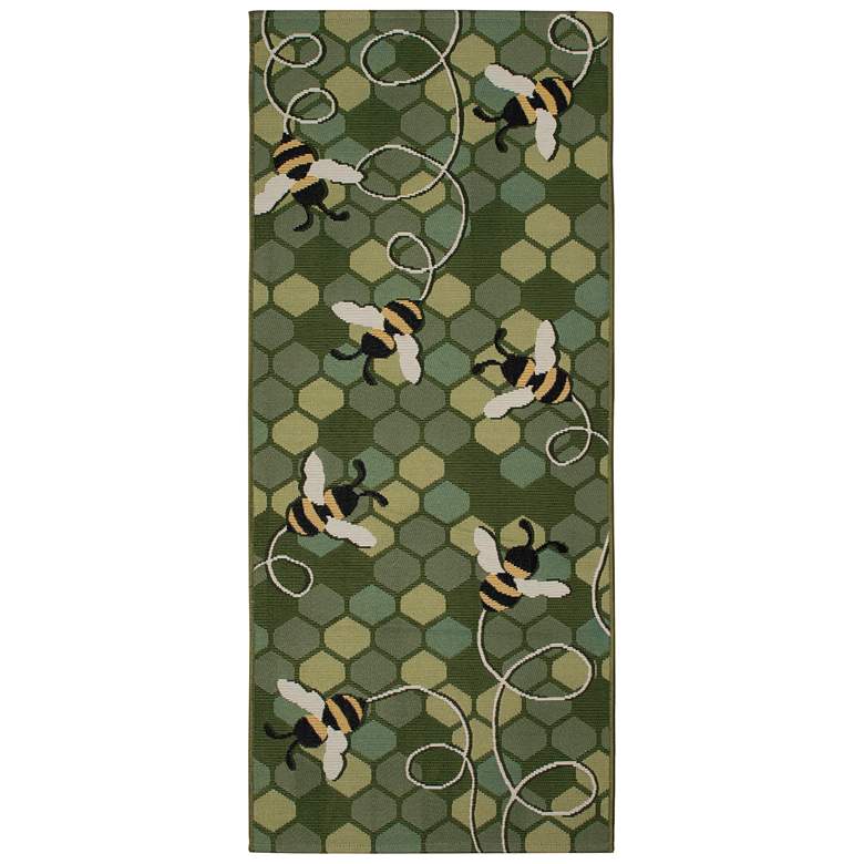 Image 2 Liora Manne Esencia Bee Free Indoor/Outdoor Mat Green 1'11"x4'11"