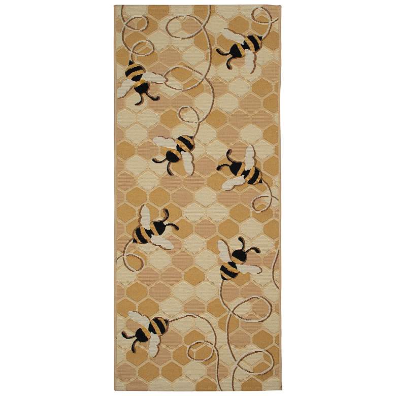 Image 1 Liora Manne Esencia Bee Free Indoor/Outdoor Mat Honey 1'11"x4'11"