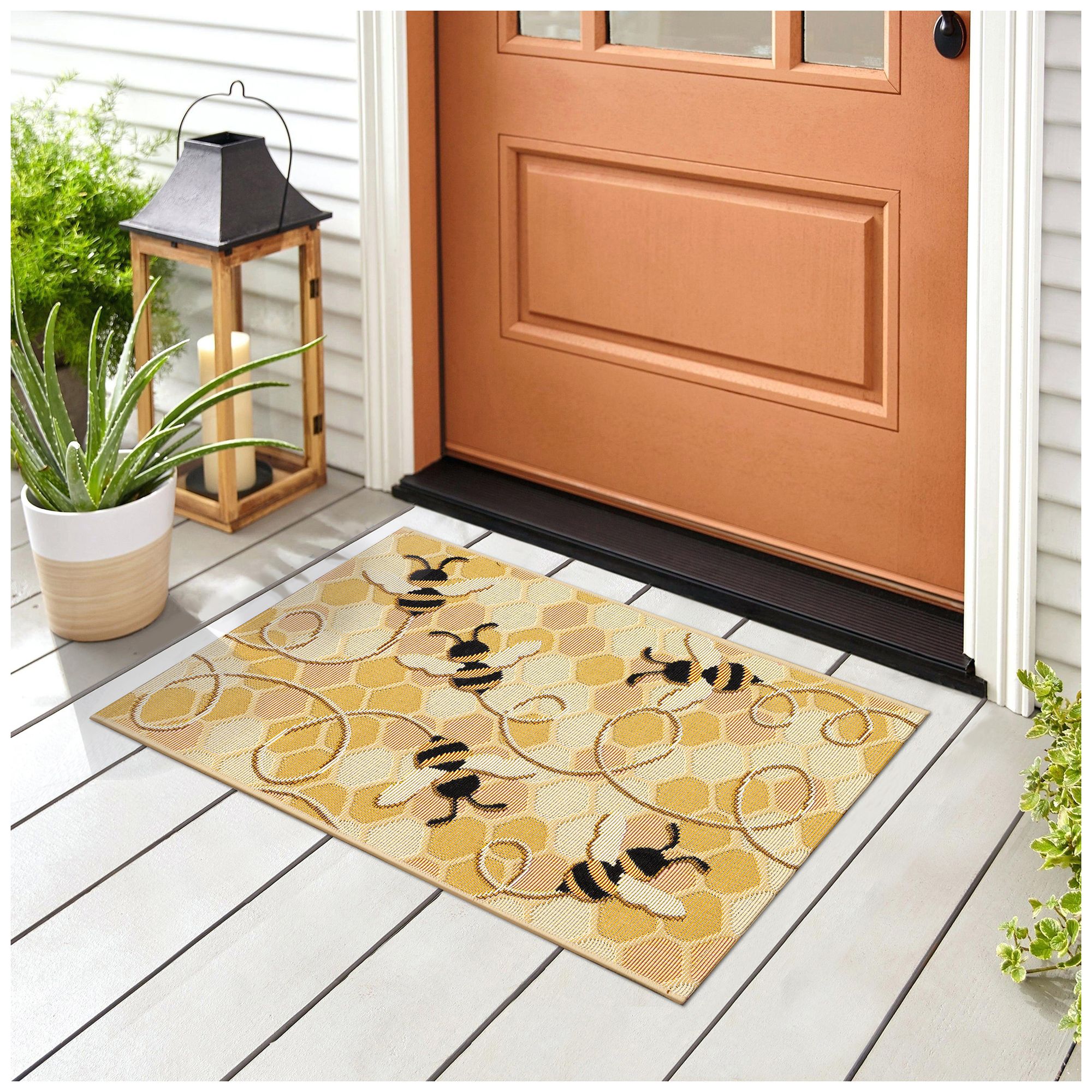 Image 3 Liora Manne Esencia Bee Free Indoor/Outdoor Mat Honey 2'5"x3'1 more views