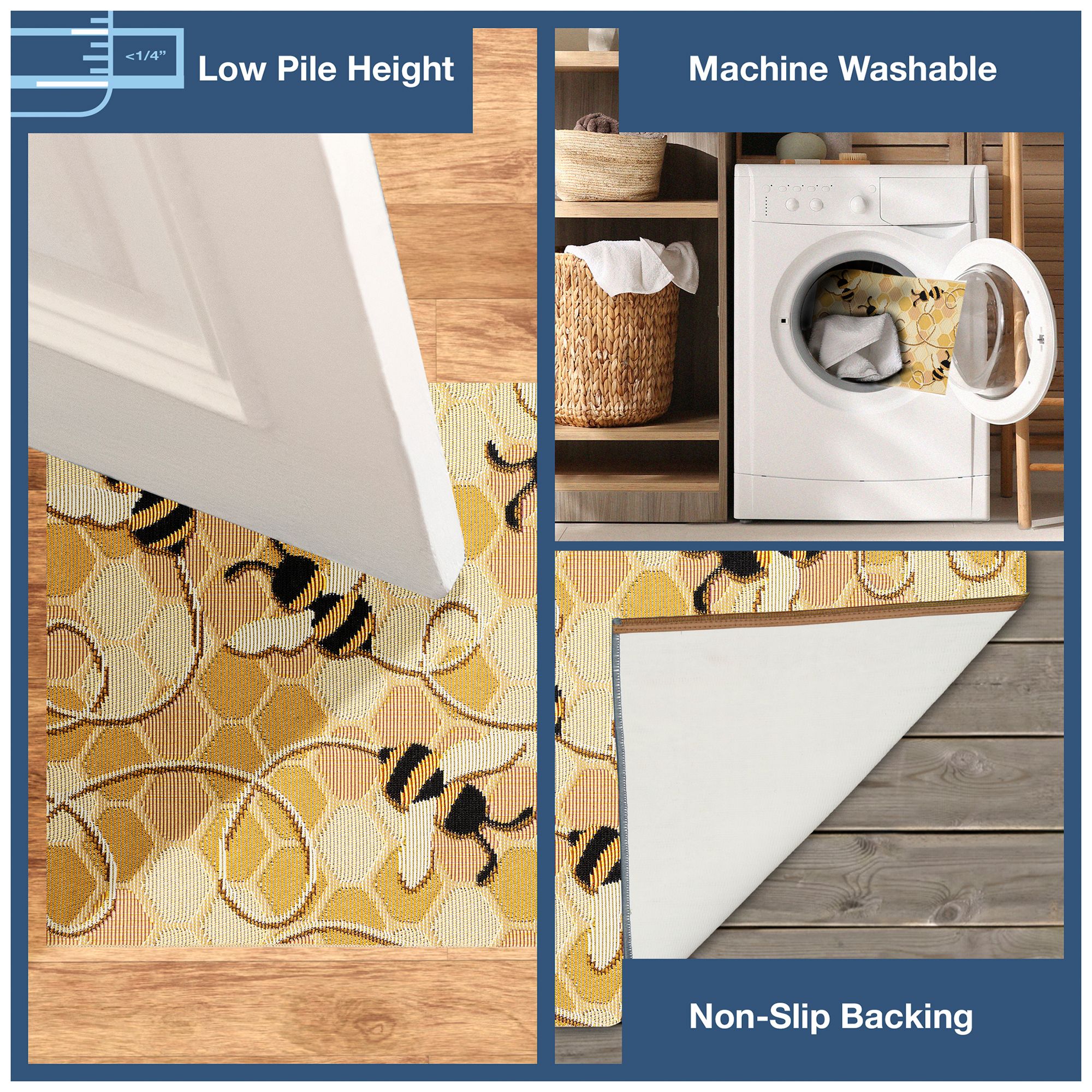 Image 4 Liora Manne Esencia Bee Free Indoor/Outdoor Mat Honey 2'5"x3'1 more views