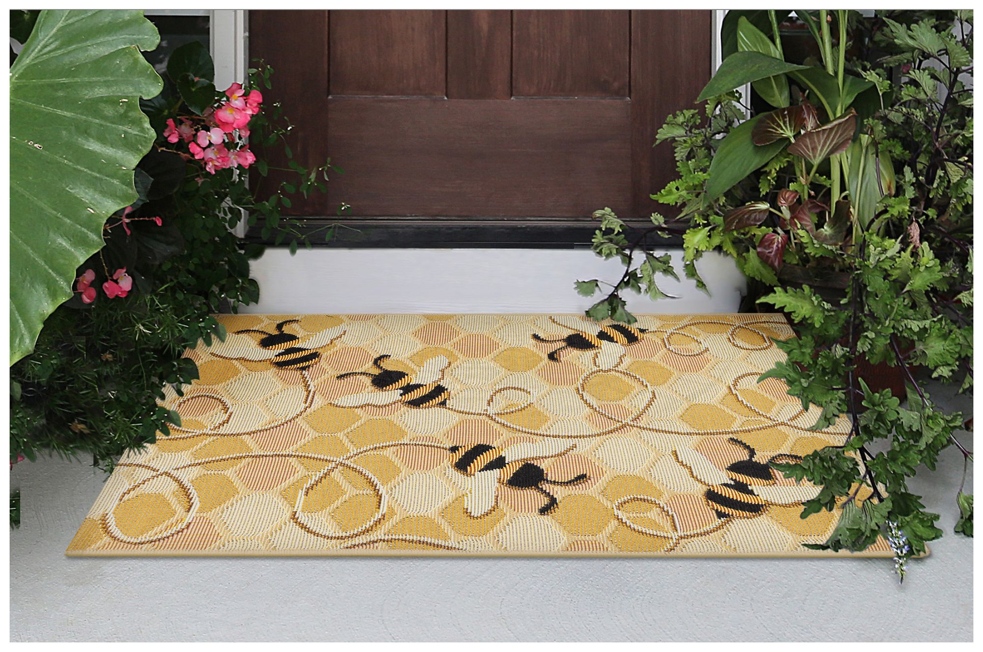 Liora Manne Esencia Bee Free Indoor/Outdoor Mat Honey 2'5"x3'1