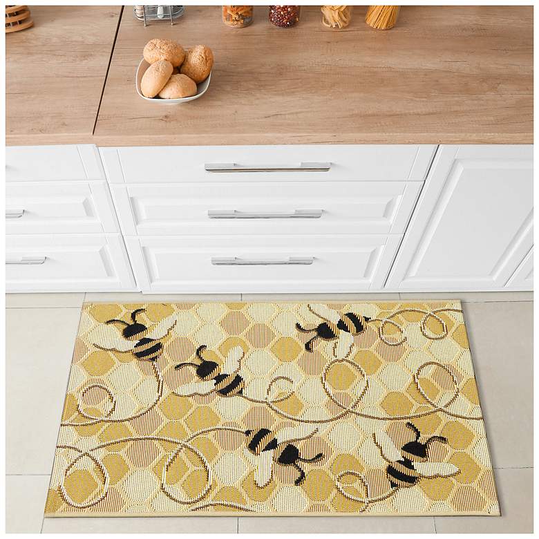 Image 1 Liora Manne Esencia Bee Free Indoor/Outdoor Mat Honey 2'5"x3'11"