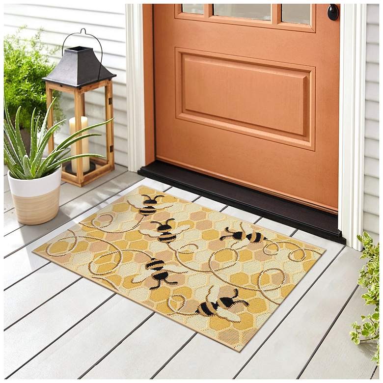 Image 3 Liora Manne Esencia Bee Free Indoor/Outdoor Mat Honey 2'5"x3'11" more views