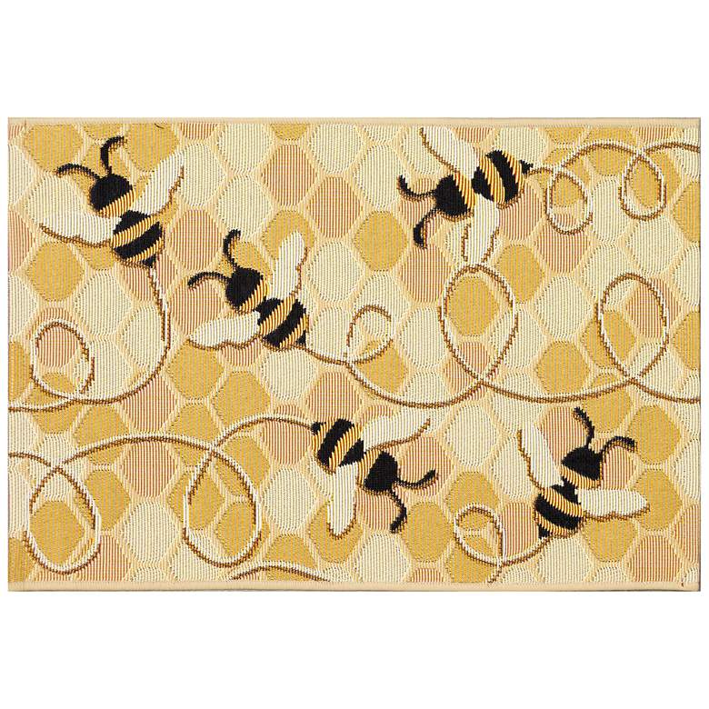 Image 1 Liora Manne Esencia Bee Free Indoor/Outdoor Mat Honey 2'x2'10"