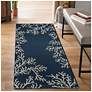 Liora Manne Esencia Coral Edge Indoor/Outdoor Mat Navy 1'11"x4'11"