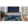 Liora Manne Esencia Coral Edge Indoor/Outdoor Mat Navy 1'11"x4'11"
