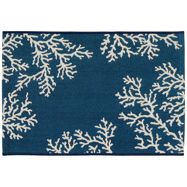 Image 1 Liora Manne Esencia Coral Edge Indoor/Outdoor Mat Navy 2'5"x3'11"