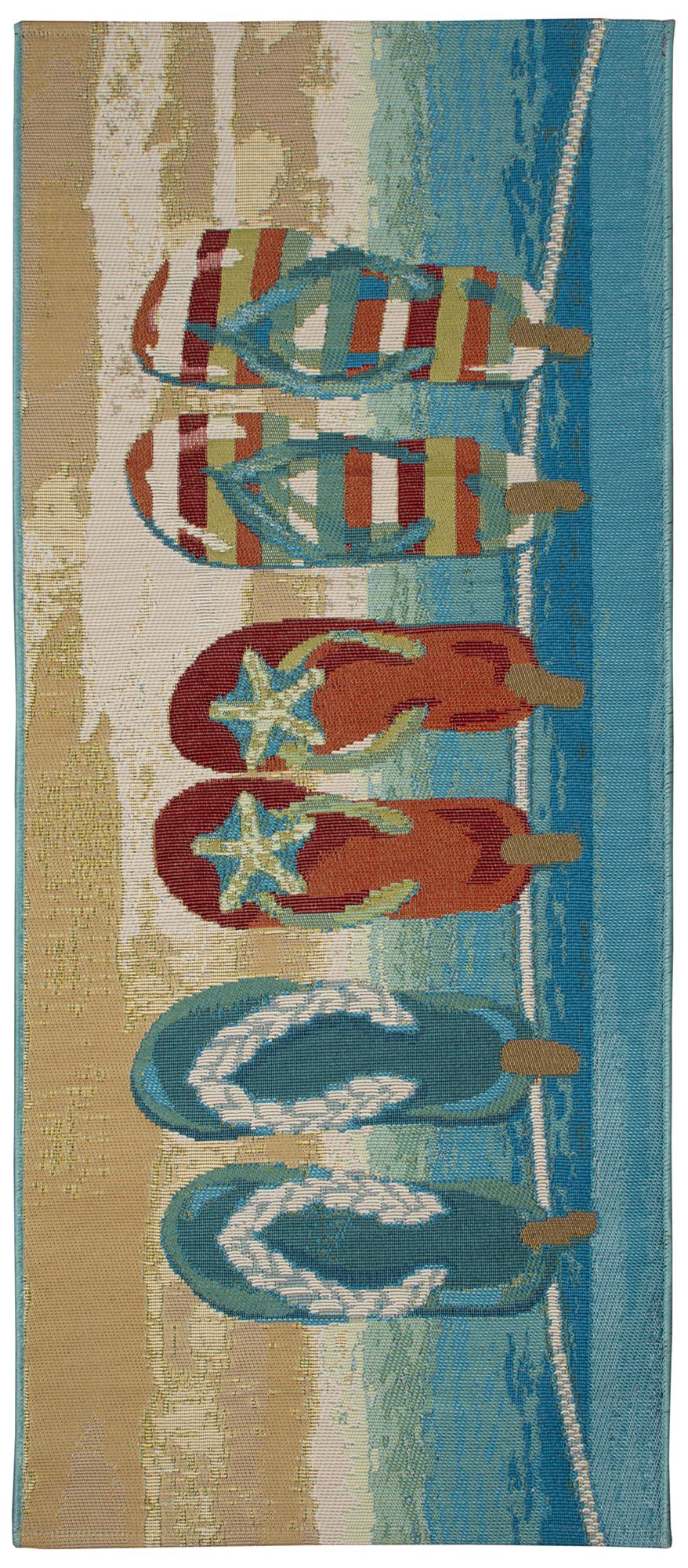 Image 2 Liora Manne Esencia Flip Flops Forever Indoor/Outdoor Mat Blue 1'11&quo