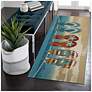 1_Liora Manne Esencia Flip Flops Forever Indoor/Outdoor Mat Blue 1'11"x4'11"