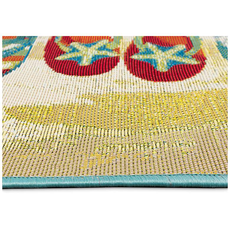 Image 7 Liora Manne Esencia Flip Flops Forever Indoor/Outdoor Mat Blue 1'11"x4'11" more views