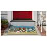 Liora Manne Esencia Flip Flops Forever Indoor/Outdoor Mat Blue 1'11"x4'11"