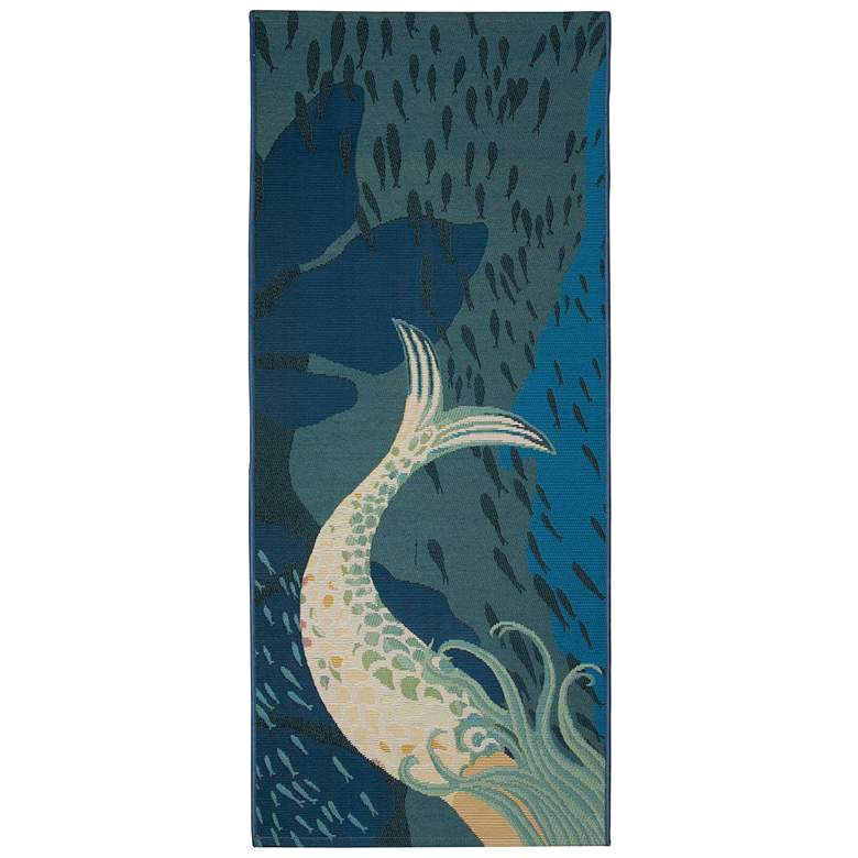 Image 2 Liora Manne Esencia Mermaids Are Real Indoor/Outdoor Mat Ocean 1'11"x4'11"