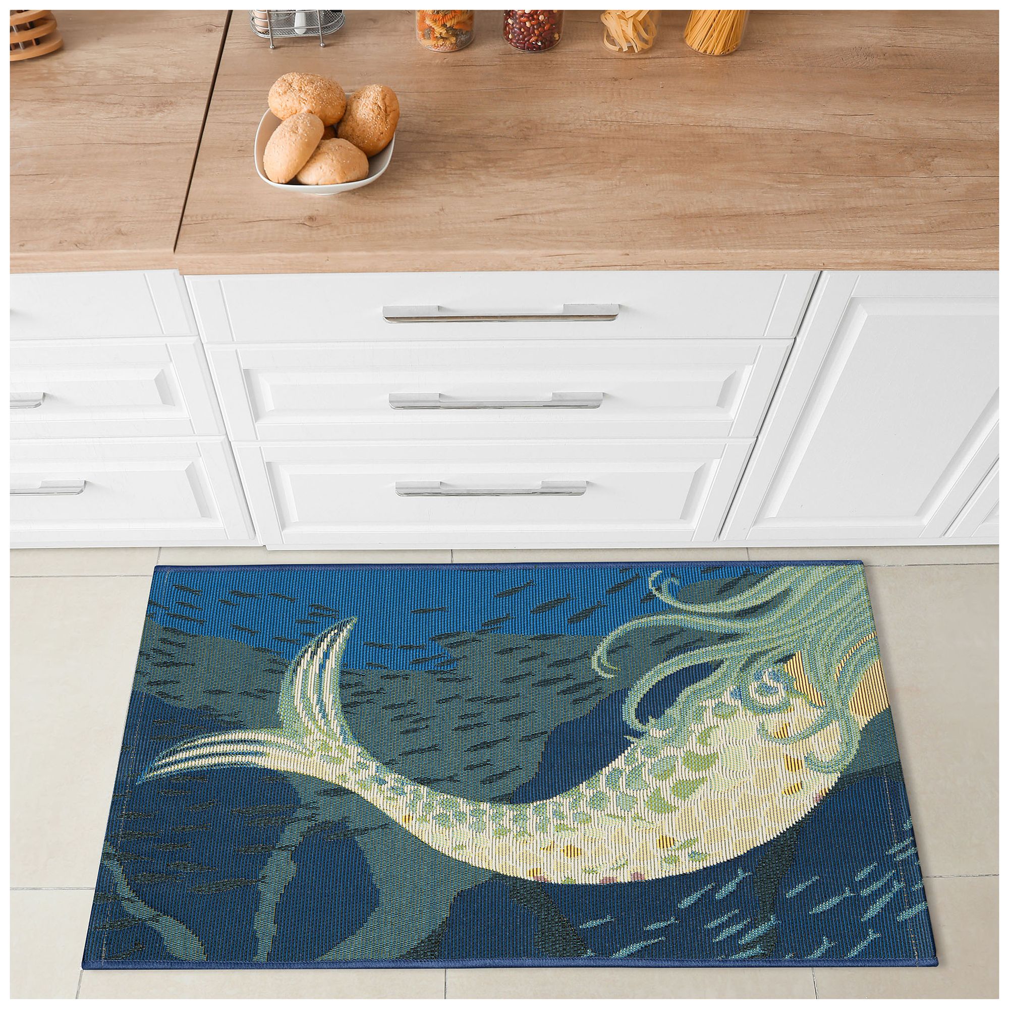 Thumbnail1 of Liora Manne Esencia Mermaids Are Real Indoor/Outdoor Mat Ocean 2'5"x3'11"