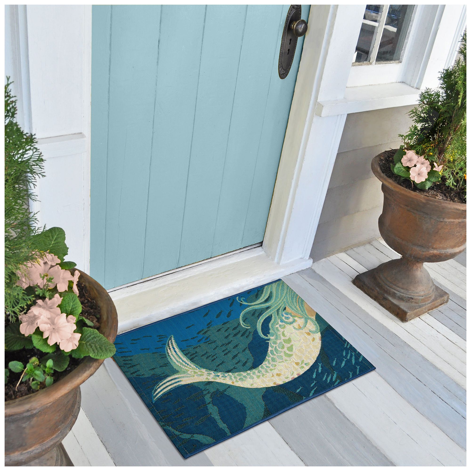 Thumbnail3 of Liora Manne Esencia Mermaids Are Real Indoor/Outdoor Mat Ocean 2'5"x3'11" more views