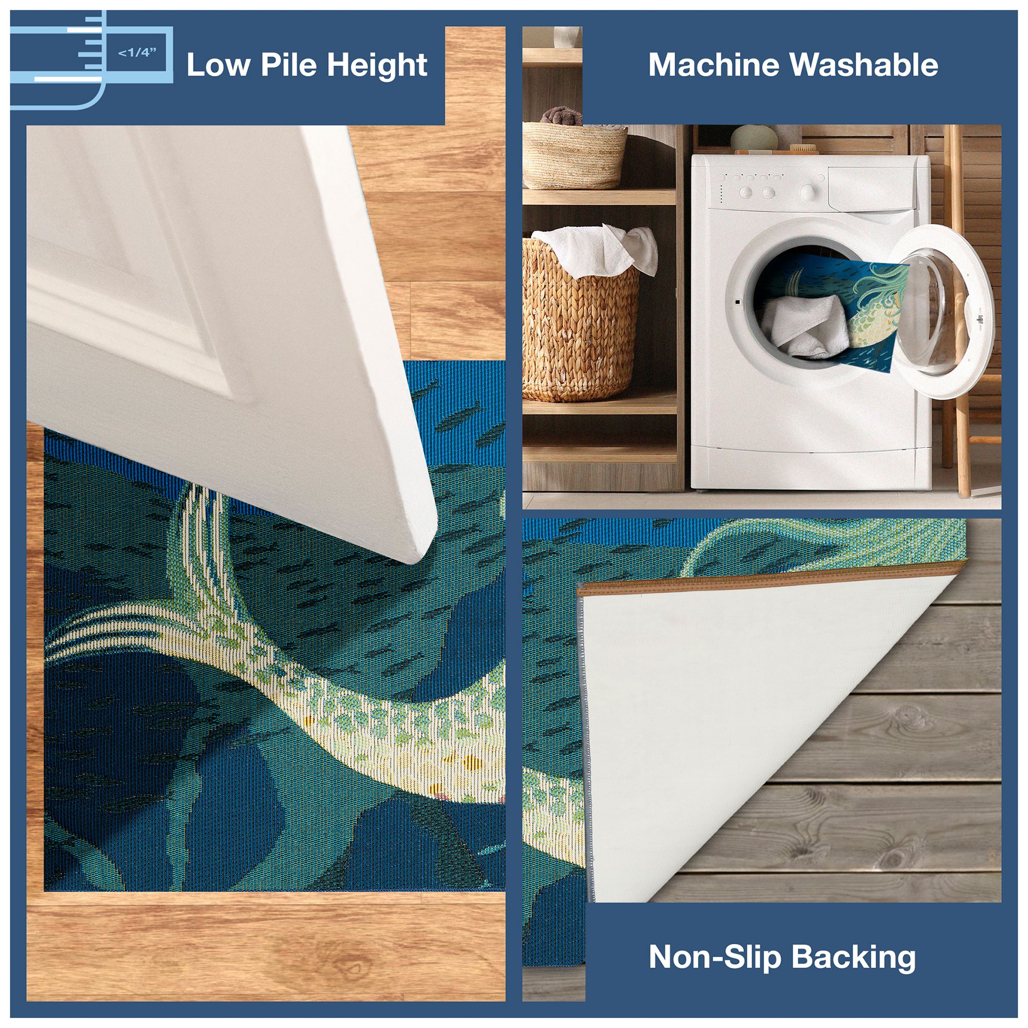 Thumbnail4 of Liora Manne Esencia Mermaids Are Real Indoor/Outdoor Mat Ocean 2'5"x3'11" more views