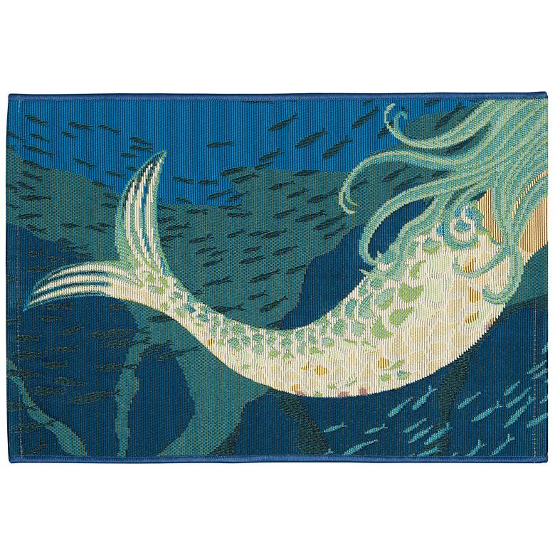 Image 1 Liora Manne Esencia Mermaids Are Real Indoor/Outdoor Mat Ocean 2'x2'10"