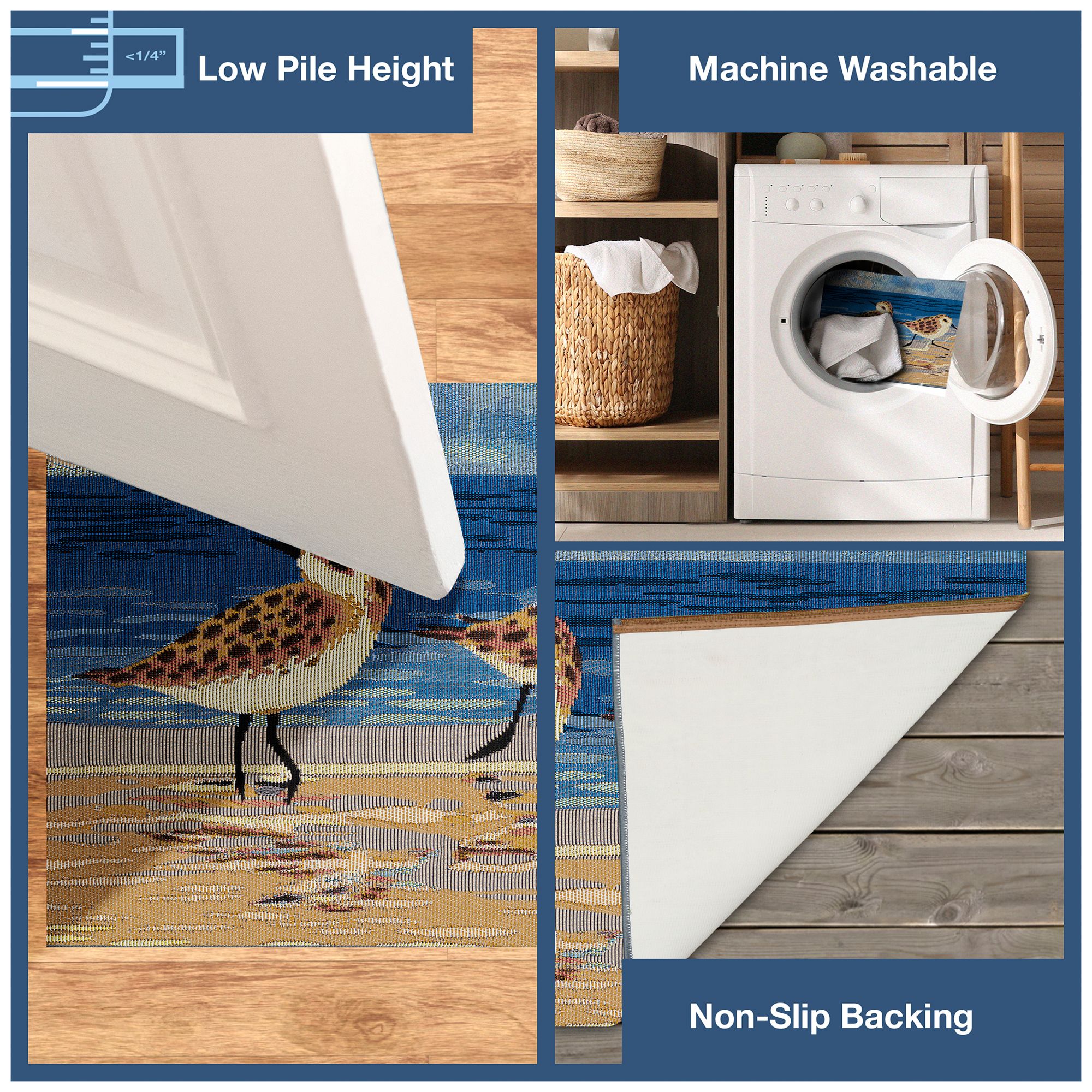 Image 4 Liora Manne Esencia Sandpipers Indoor/Outdoor Mat Sand 1'11"x4' more views