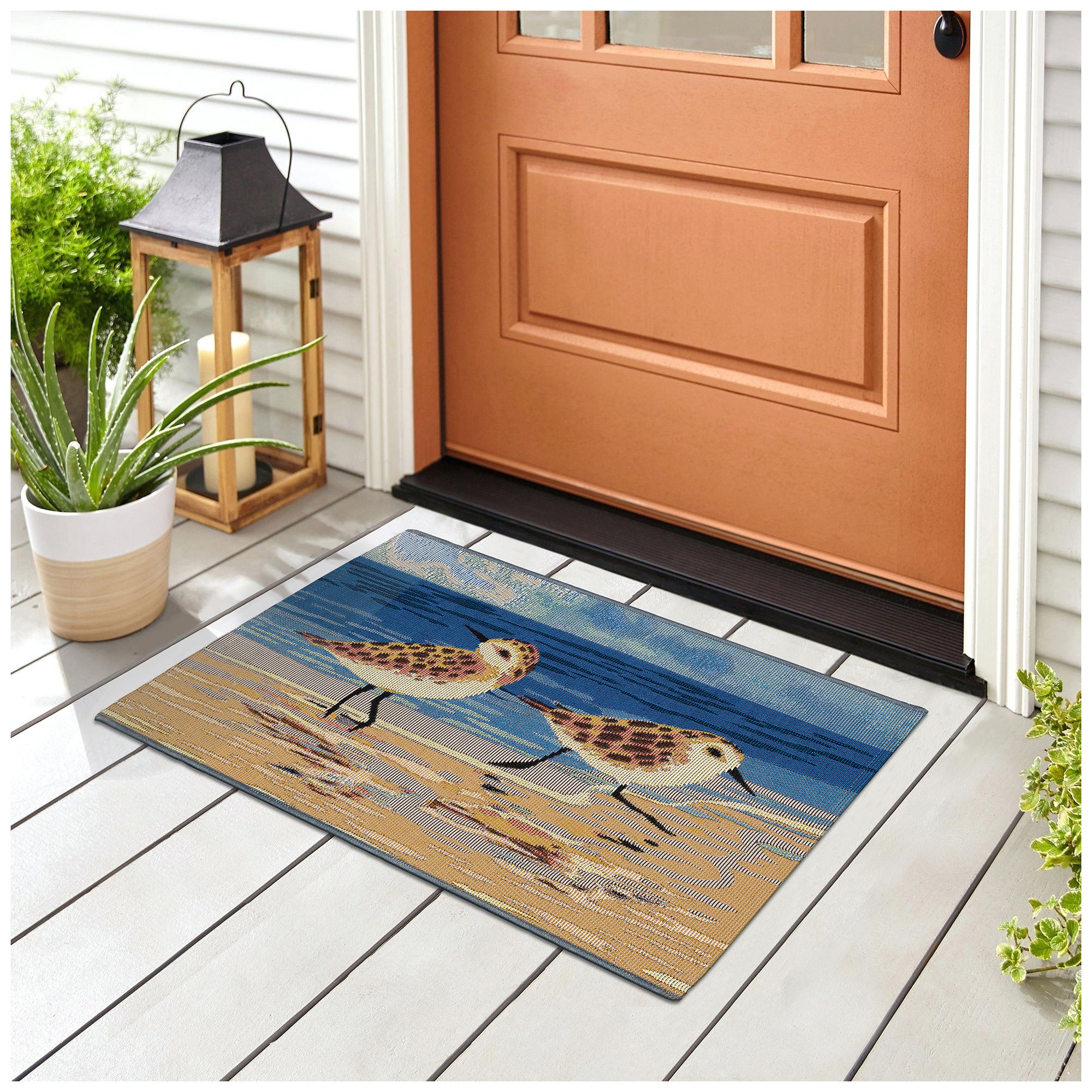 Thumbnail1 of Liora Manne Esencia Sandpipers Indoor/Outdoor Mat Sand 2'x2'10"