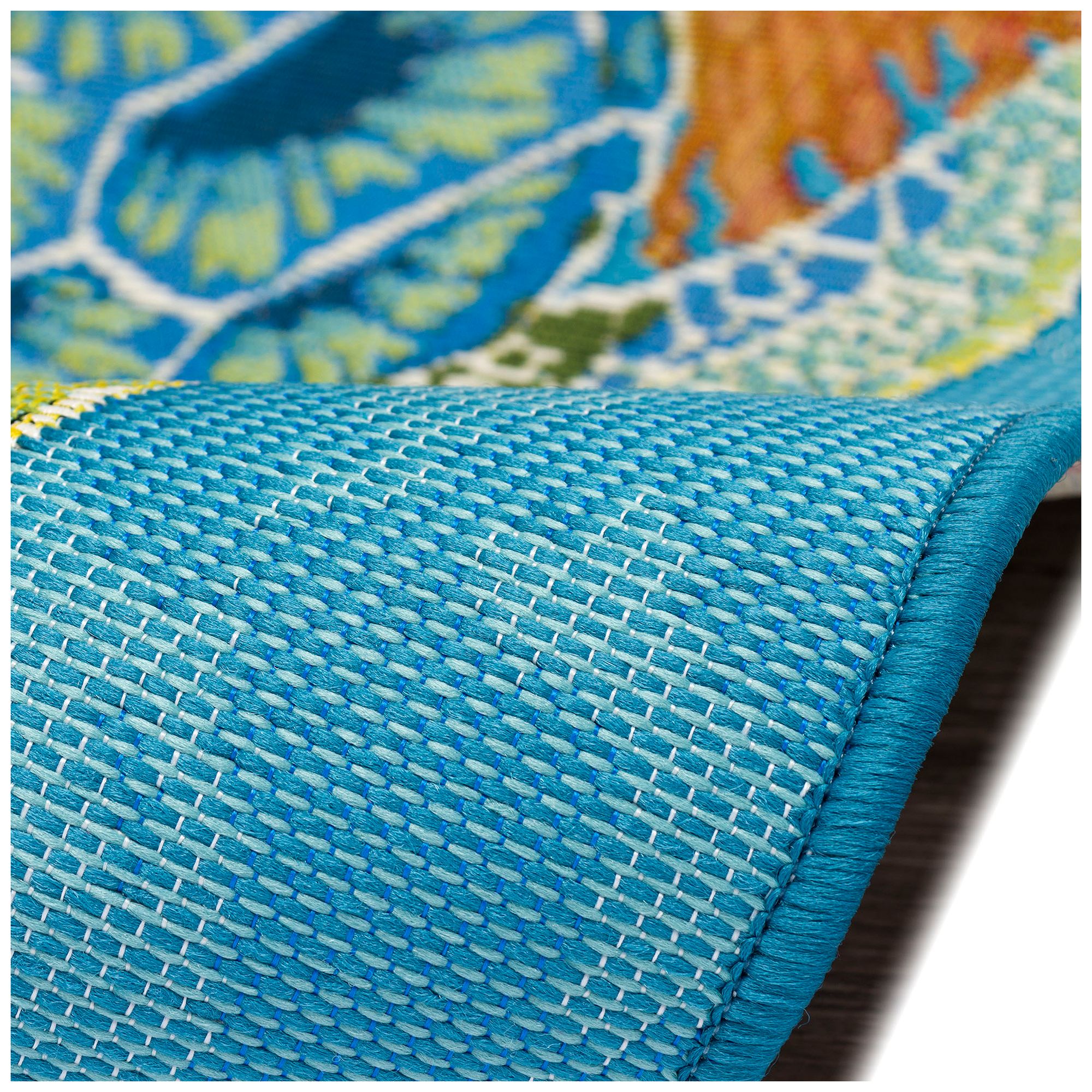 Liora Manne Esencia Seaturtle Garden Indoor/Outdoor Mat Ocean 1'11"x4'11"