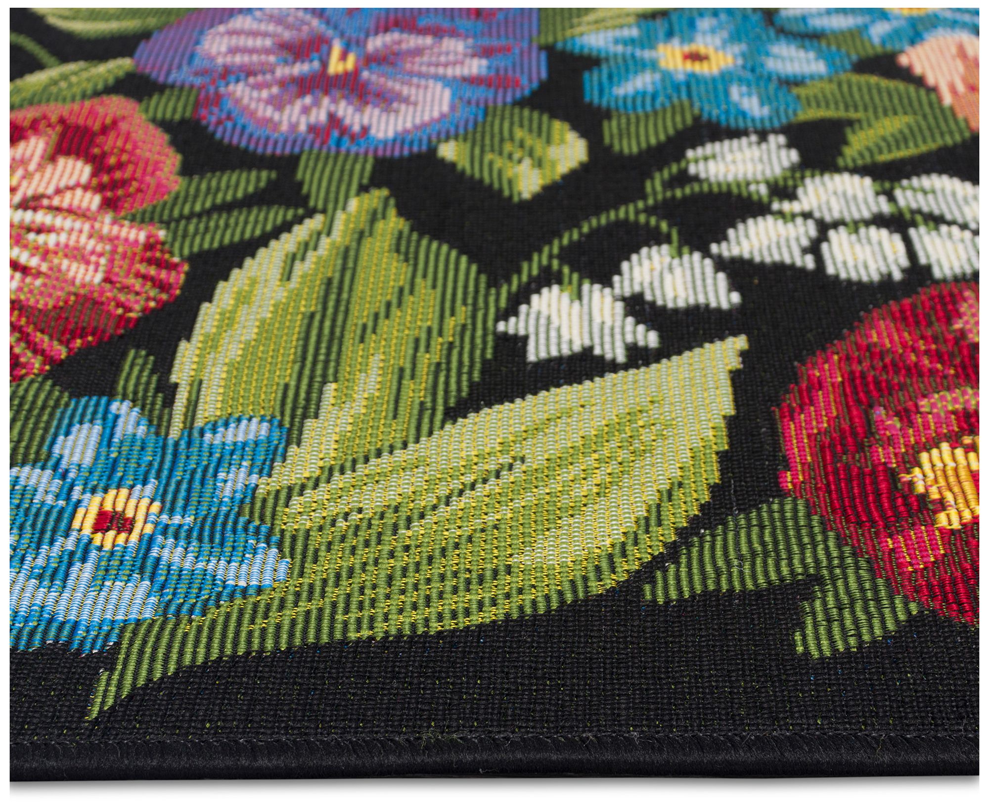 Image 7 Liora Manne Esencia Secret Garden Indoor/Outdoor Mat Black 1'11"x4 more views
