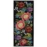 2_Liora Manne Esencia Secret Garden Indoor/Outdoor Mat Black 1'11"x4'11"