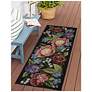 3_Liora Manne Esencia Secret Garden Indoor/Outdoor Mat Black 1'11"x4'11" more views