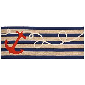 Image2 of Liora Manne Frontporch Anchor Indoor/Outdoor Mat Navy 2'x5'