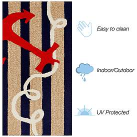 Image3 of Liora Manne Frontporch Anchor Indoor/Outdoor Mat Navy 2'x5' more views