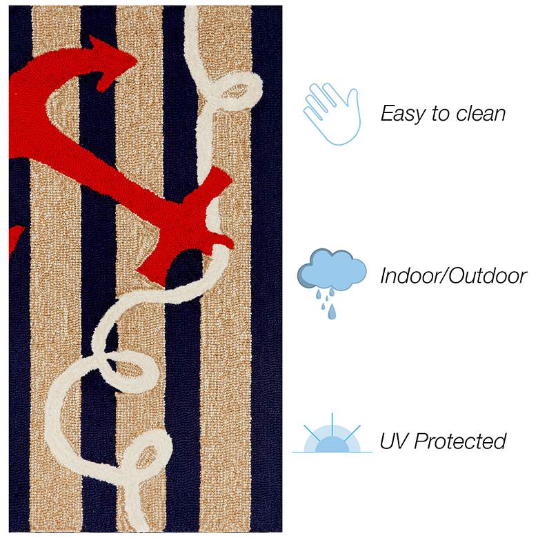 Image 3 Liora Manne Frontporch Anchor Indoor/Outdoor Mat Navy 2'x5' more views