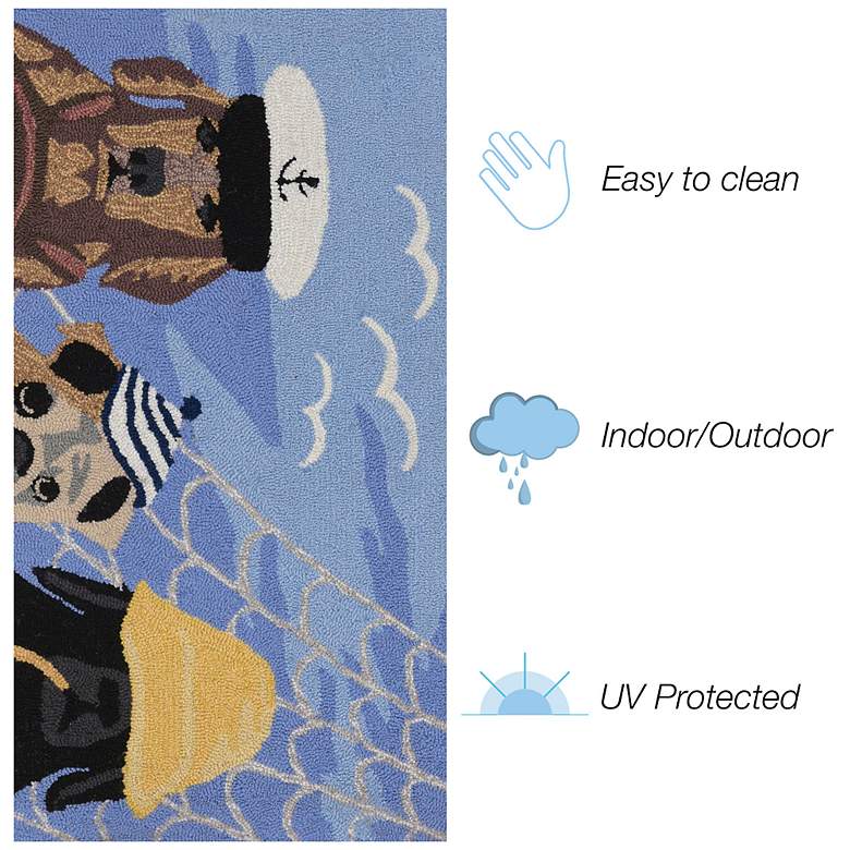 Image 3 Liora Manne Frontporch Arrf Ye Mateys Indoor/Outdoor Mat Ocean 1'8"x2'6" more views