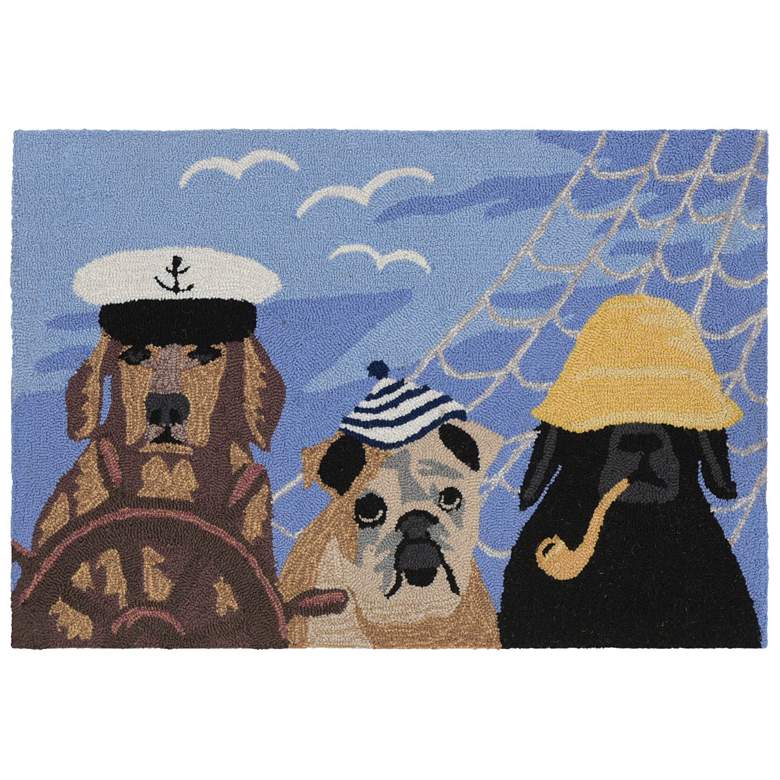 Image 1 Liora Manne Frontporch Arrf Ye Mateys Indoor/Outdoor Mat Ocean 2'x3'