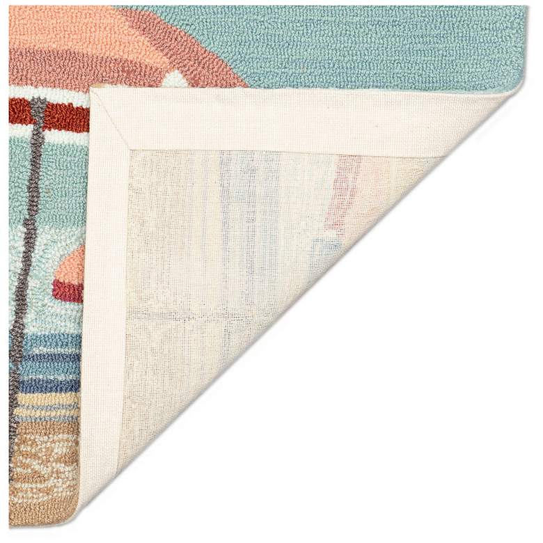 Image 5 Liora Manne Frontporch Beach Umbrellas Indoor/Outdoor Mat Aqua 1'8"x2'6" more views