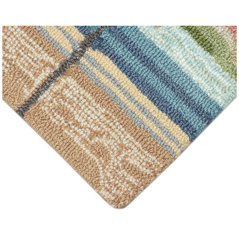 Image 6 Liora Manne Frontporch Beach Umbrellas Indoor/Outdoor Mat Aqua 1'8"x2'6" more views