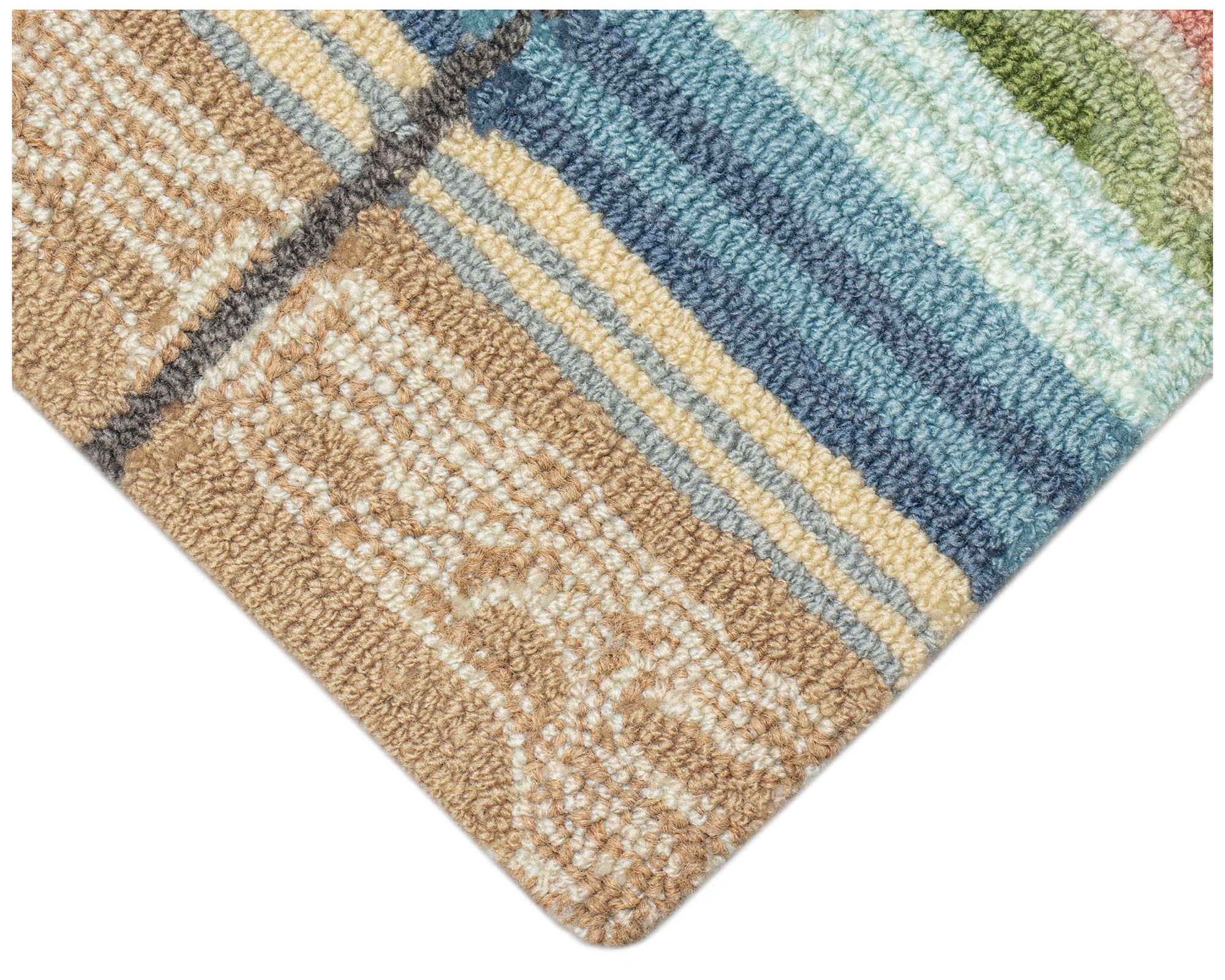 Liora Manne Frontporch Beach Umbrellas Indoor/Outdoor Mat Aqua 2'x3'