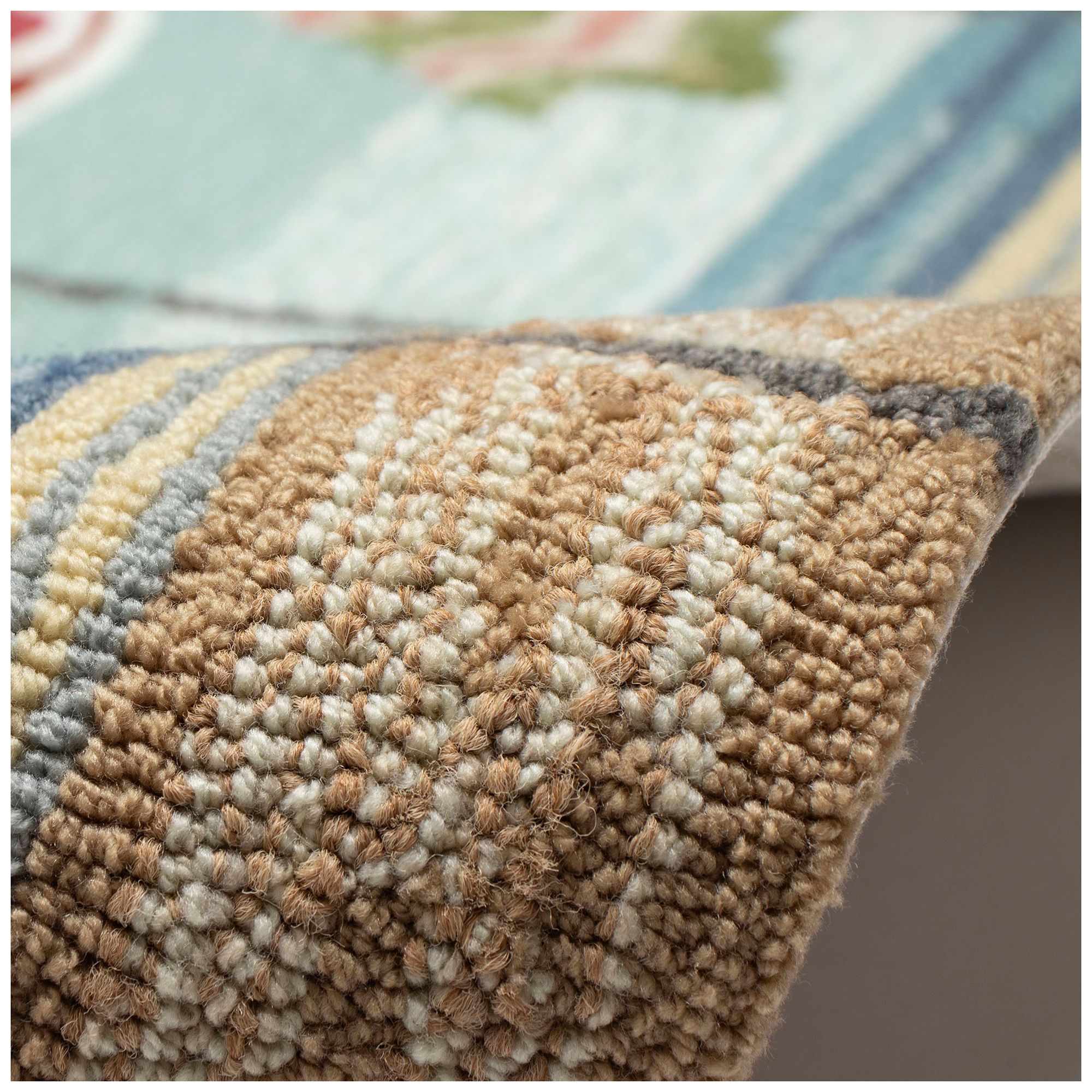 Liora Manne Frontporch Beach Umbrellas Indoor/Outdoor Mat Aqua 2'x3'