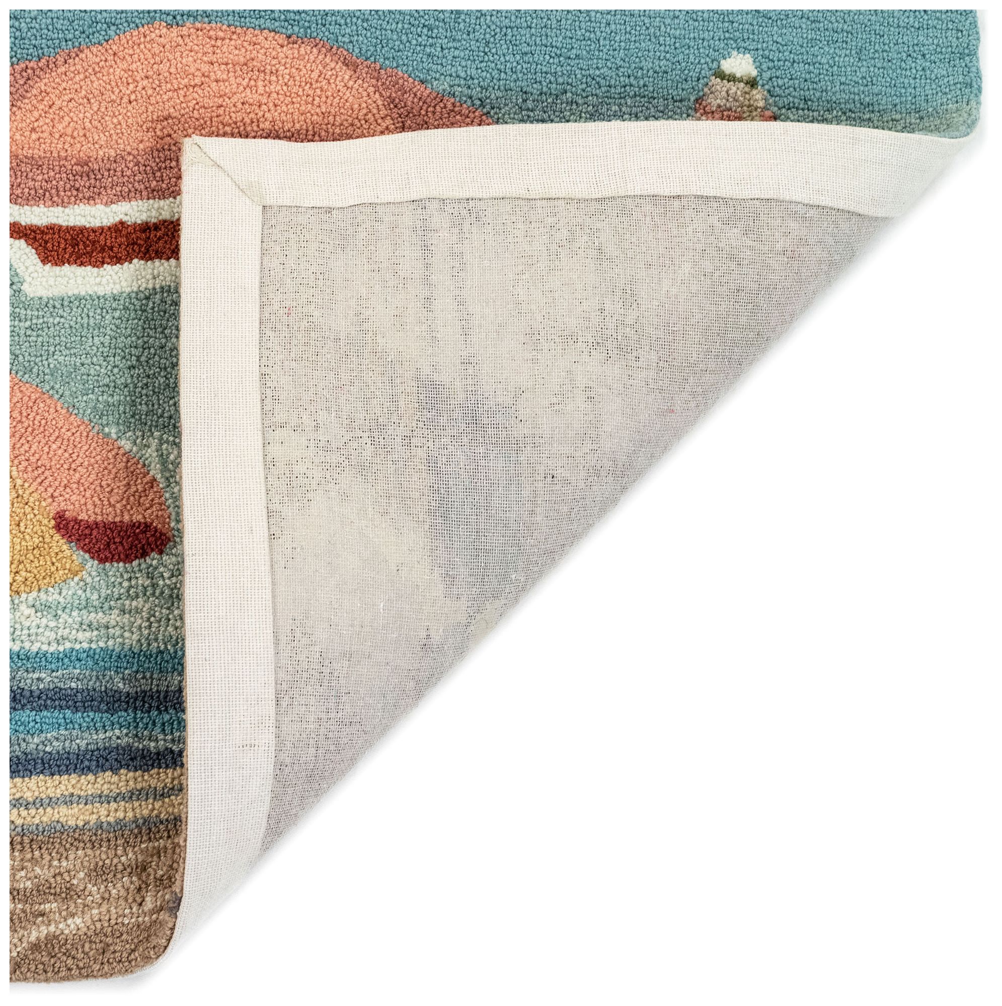 Liora Manne Frontporch Beach Umbrellas Indoor/Outdoor Mat Aqua 2'x3'