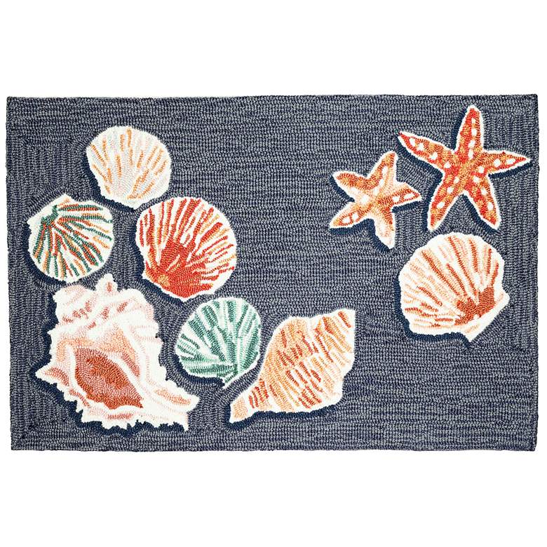 Image 1 Liora Manne Frontporch Beachcomber Indoor/Outdoor Mat Denim 2'x3'