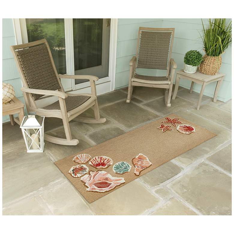 Image 3 Liora Manne Frontporch Beachcomber Indoor/Outdoor Mat Sand 2'x5' more views