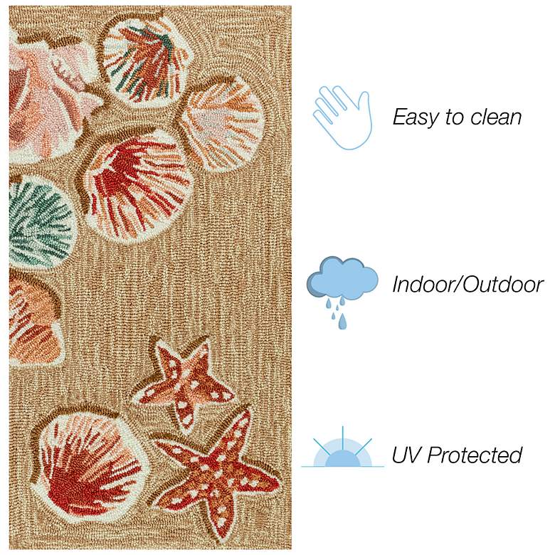 Image 4 Liora Manne Frontporch Beachcomber Indoor/Outdoor Mat Sand 2'x5' more views