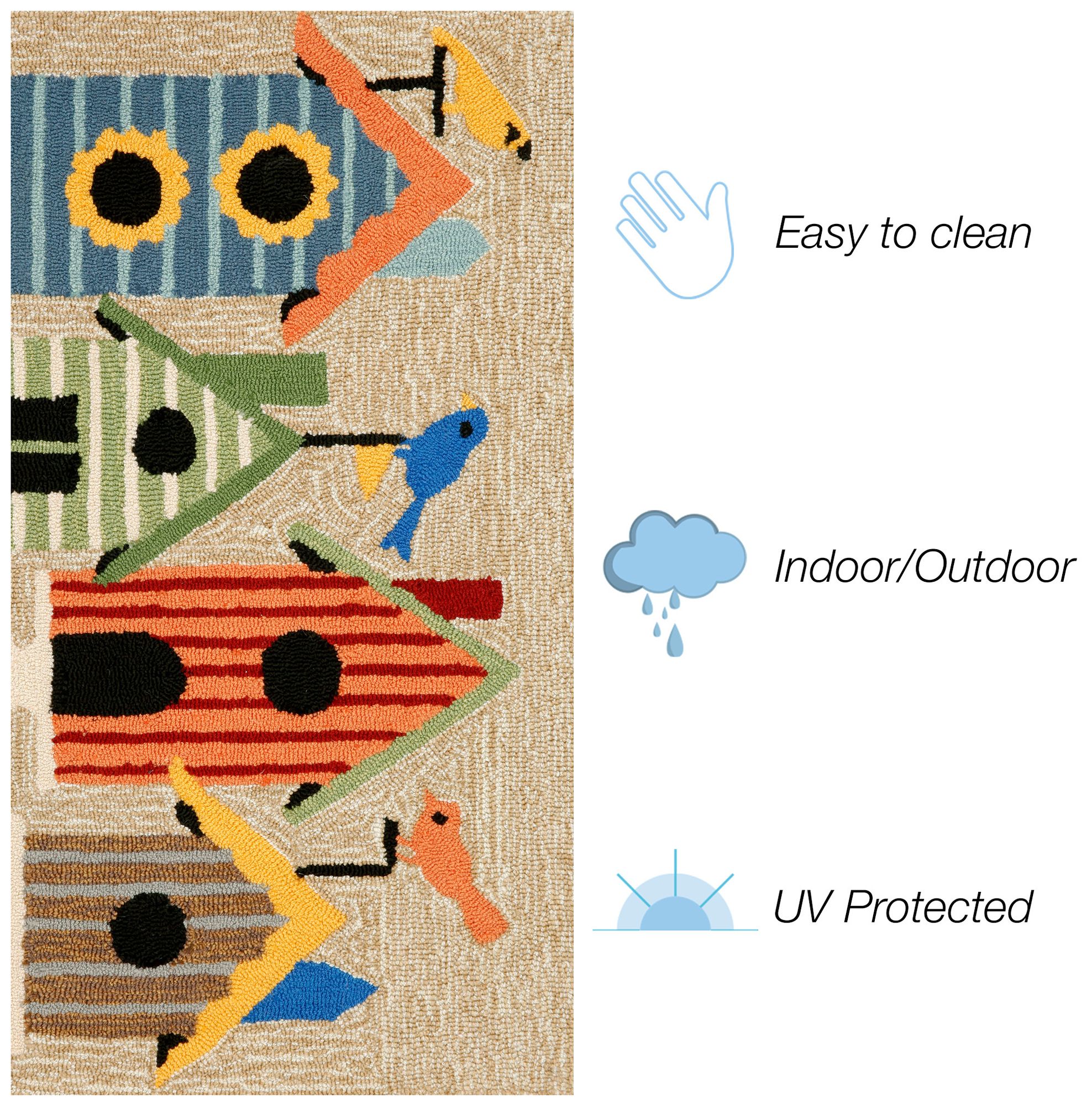 Thumbnail3 of Liora Manne Frontporch Birdhouses Indoor/Outdoor Mat Multi 1'8"x2'6" more views