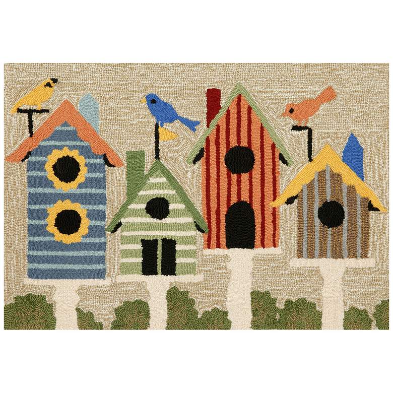 Image 1 Liora Manne Frontporch Birdhouses Indoor/Outdoor Mat Multi 2'x3'
