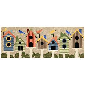 Image2 of Liora Manne Frontporch Birdhouses Indoor/Outdoor Mat Multi 2'x5'